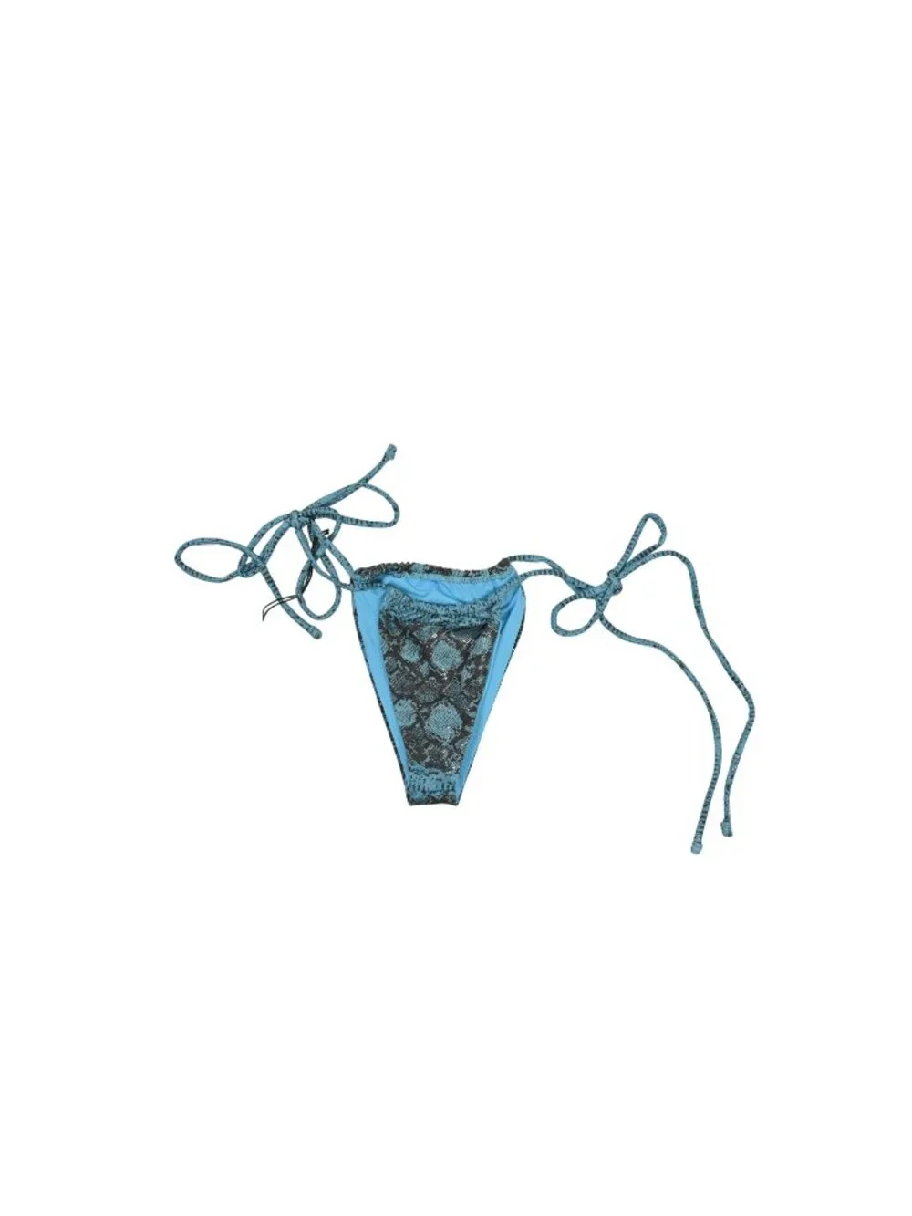 Frankies Bikinis x KHY Tia Foil String Bikini Bottoms in Cobra